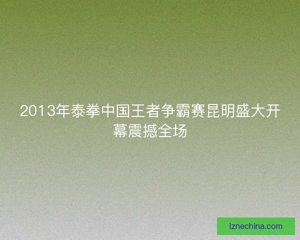 2013年泰拳中国王者争霸赛昆明盛大开幕震撼全场